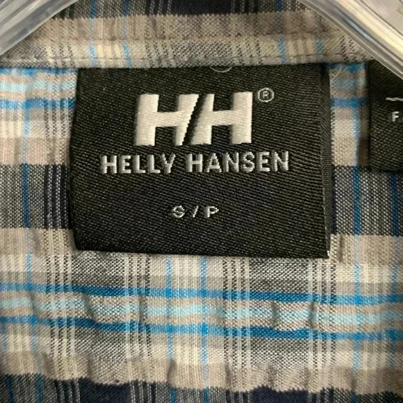 Helly Hansen men’s seersucker, short sleeve button down casual shirt Size M - Picture 4 of 7